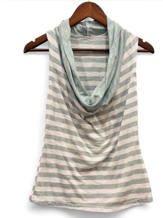 Converse Tops - Converse One Star Sleeveless Cowlneck Teal & White Stripe Top | Small